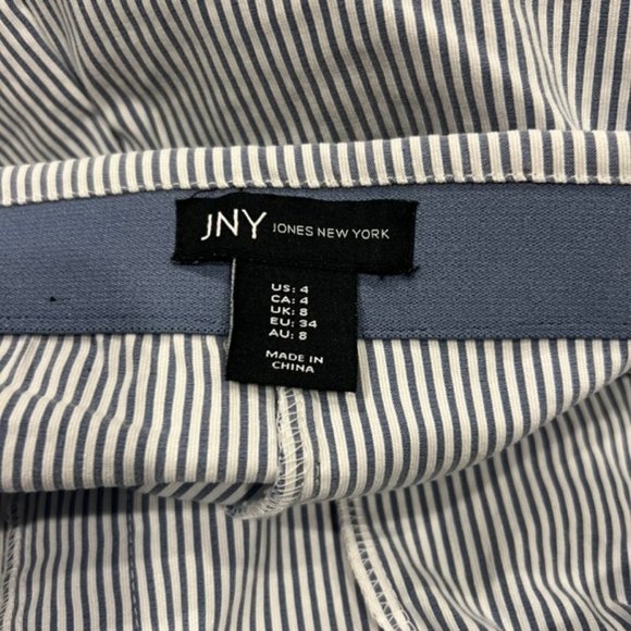 Jones New York Blue & White Seersucker Pull On Dress Pants Size 4 - Picture 9 of 9